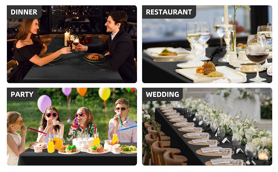 black tablecloth