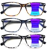 CLASAGA Progressive Multifocus Reading Glasses for Women, Pattern Print Blue Light Block Stylish ...