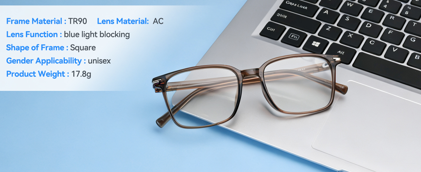 square blue light glasses