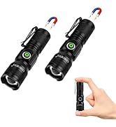 UNROEVS Rechargeable EDC Flashlight with Magnet,Pocket Flashlights High Lumens with Clip,1200 Lum...