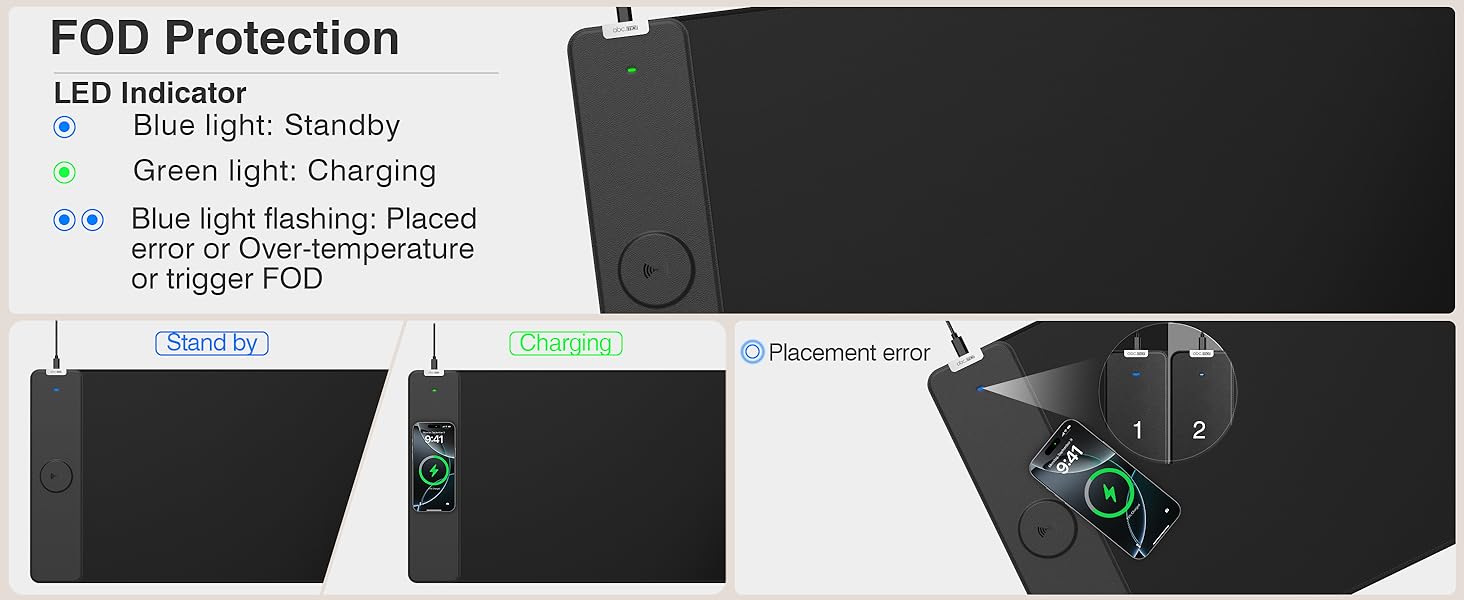 magnetic wireless charging mouse pad