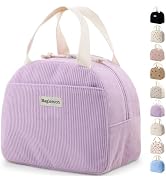 Baglemon Lunch Bag for Women Men Cute Corduroy Lunch Tote Bags Reusable Insulated Lunch Box Large...