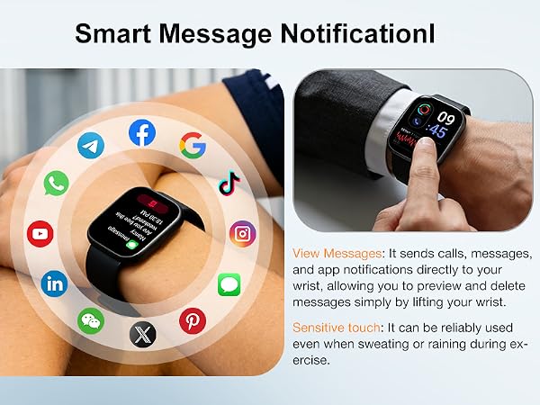 Smart Watch (Answer/Make Call) for iPhone&amp;Android, 1.83" Smartwatches with Notifications