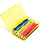 DANRONG Colored Plastic Pencil Box, Large Capacity Pencil Case, Pencil Boxs for Kids Adults, Hard...