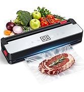 Vacuum Sealer Machine for Food Storage: Rechargeable Vacuum Sealer with Bulit-in-Cutter - Cordles...