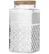 ANSQU 0.87 Gallon /111.5oz Glass Jar with Bamboo Lid, Large Cookie Jar, Glass Food Storage Contai...