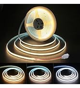 ALITOVE CCT COB LED Strip Light White Tunable 2700K-6500K 24V LED Light Strip 32.8ft 6080LEDs Hig...