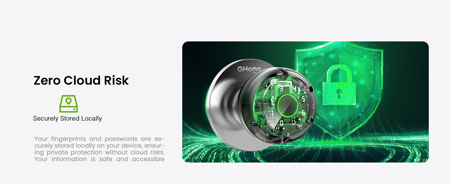 ghome smart door knob for family secure lock fingerprint