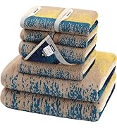 SEMAXE Smart Towel Set, 100% Cotton Yarn Jacquard Bathroom Towel. Super Soft &amp; Highly Absorbent B...