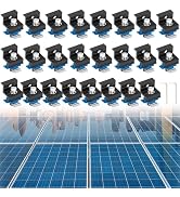 24 Pcs Solar Panel End Clamps, Compatible with Unistrbrand Aluminum Alloy Mounting Brackets with ...