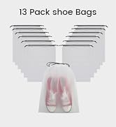 Vorspack Transparent Shoe Bags, Travel Size, Large Capacity, Rope Closure, 13 Pack