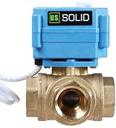U.S. Solid 3/4'' 3 Way Motorized Ball Valve 110-230VAC - Heavy Duty Multipurpose L Type Water Shu...