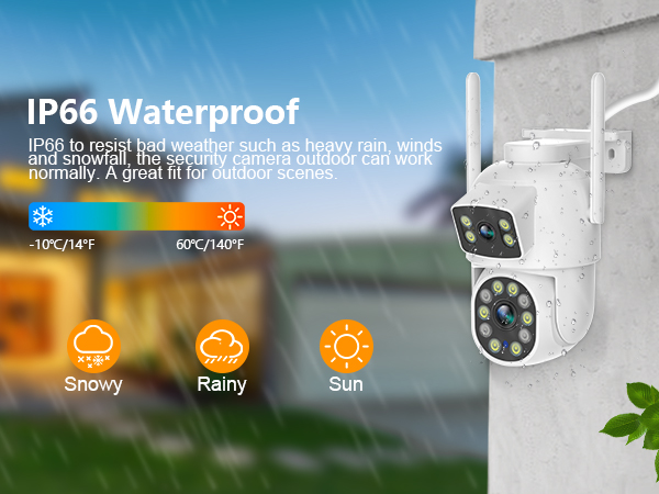 EVERSECU Dual Lens Linkage 6MP WiFi PTZ Security Camera Outdoor Tracking Motion Detection 