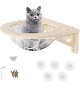 Synaiolma Space Capsule Style Transparent Cover Cat Bed,15.8 * 15.8 * 6in Wall Mounted Cats Shelf...