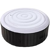 Tlswshsy 4.5 Ft Inflatable Hot Tub Cover- Energy Saving Lid for Round Hot Tub- Foldable Protectiv...