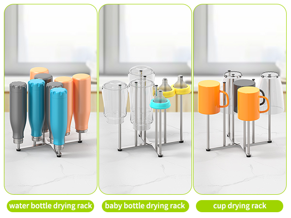 foldable water bottle drying rack for large tumbler, glasswares and tall baby bottles
