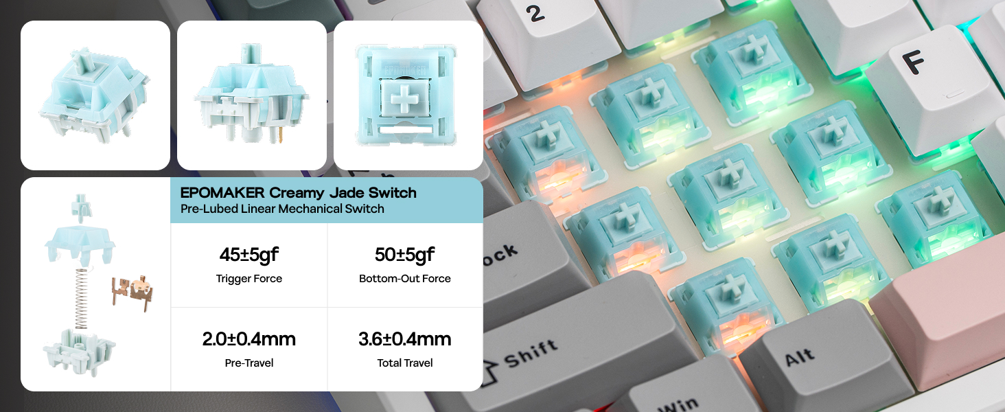 EPOMAKER TH87 Wireless Mechanical Keyboard with 10000mAh Battery