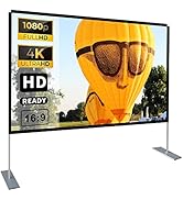 Projector Screen with Stand 100 inch 16:9 HD 4K Outdoor Indoor Projection Screen for Home Theater...