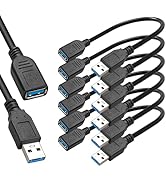 SaiTech IT 6 Pack 15cm Short USB 3.0 Male A to Female A Extension Cable 5GBps for Laptop/PC/Mac/P...
