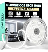 GZBtech Silicone COB Neon Rope Lights 16.4FT/5M, 6000K Super Bright Cold White Waterproof Neon St...