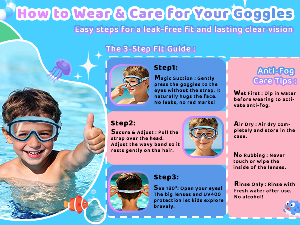 Kids Swim Goggles 2 Pack
