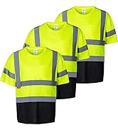 ProtectX High Visibility Short Sleeve Reflective Safety T-Shirt, Heavy Duty Breathable Hi Vis Shi...