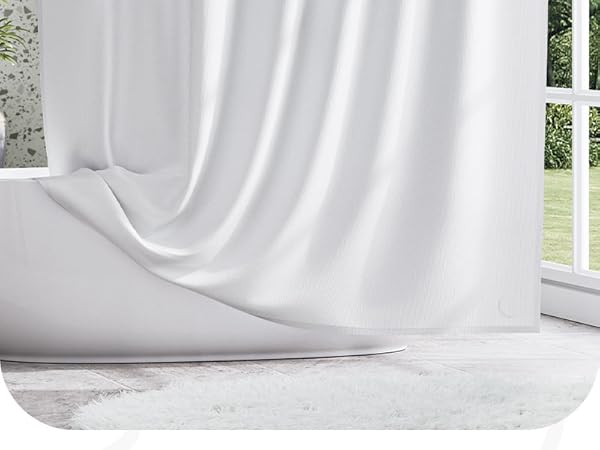 Amazer White Shower Liner Cloth Waterproof