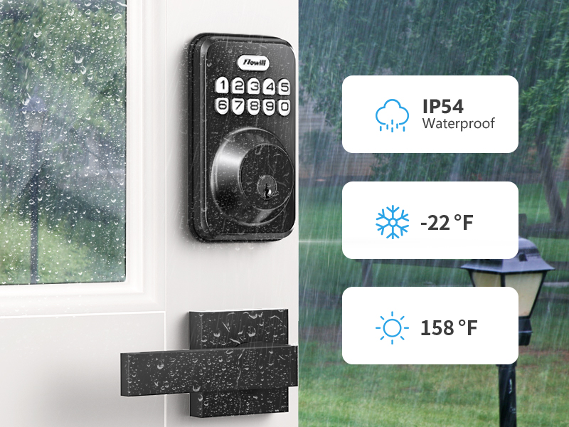 black electronic door lock set
