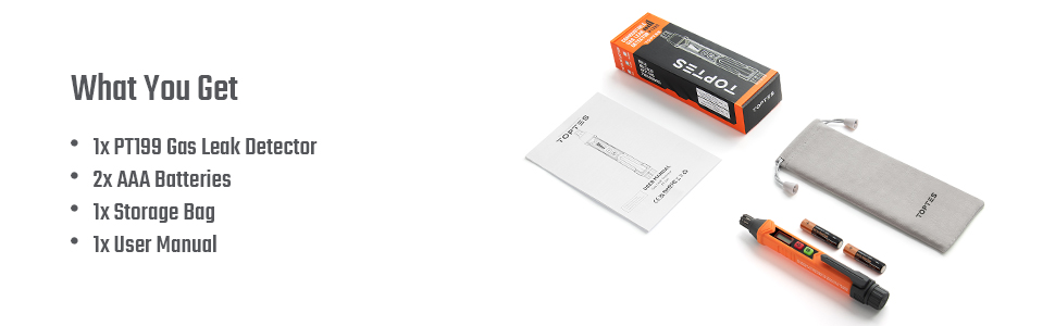 TopTes PT199 combustible gas leak detector for LPG, methane, ethane, propane, sewer gas and gasoline