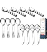 Stainless Steel Metal Serving Utensils - Large Serving sets-10" Spoons, 10" Slotted Spoons and 9"...