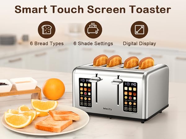 Mecity 4 Slice Touchscreen Toaster