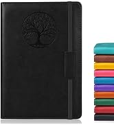 Biuwory Blank Journal Notebook for Women Men, Hardcover Leather Sketchbook 5.7"×8.3", 140 Pages U...