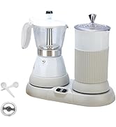 Coffee Companion Electric Moka Pot &amp; Milk Frother 2-in-1 Machine Aluminium Mater...