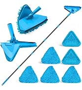 NEWE Wall Mop Cleaner with 80 inches Long Handle, 180° Folding Ceiling Cleaning Tool with Squeege...