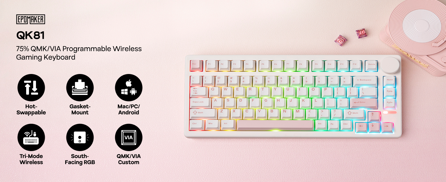 Programmable Wireless Gaming Keyboard