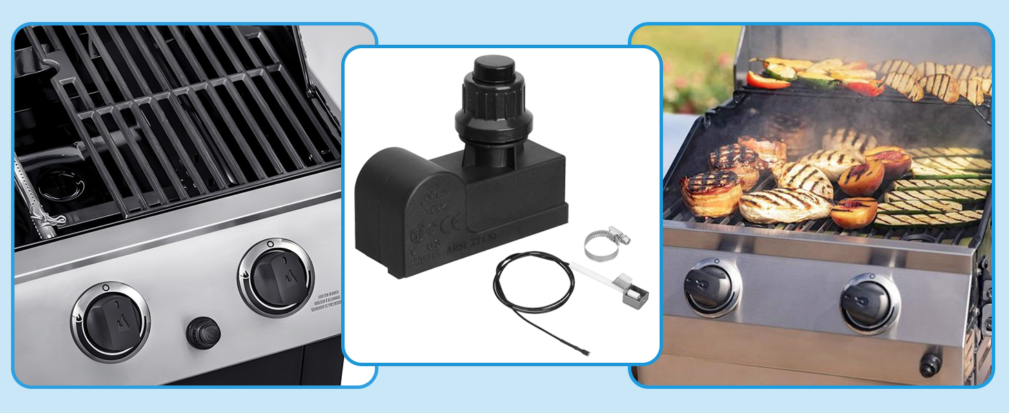 DHLG-1T Grill Igniters Kit for Charbroil Ignitor Replacement Kit, 1 Outlets AAA Battery Tact Push