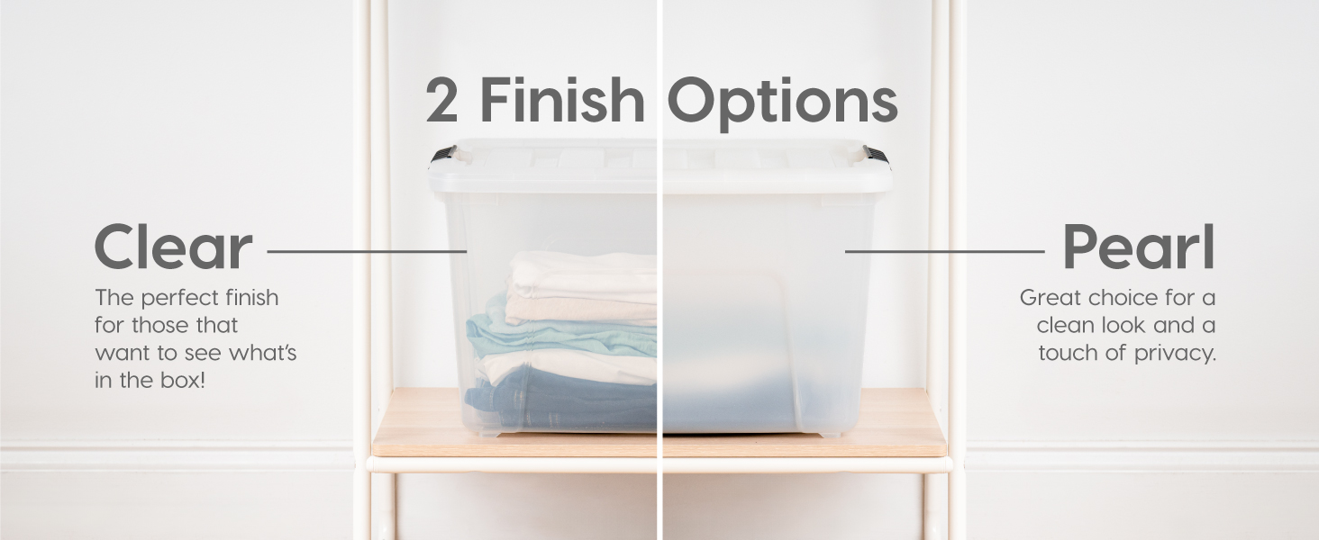 2 finish options clear and pearl