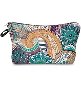 Deanfun Cosmetic Bag for Women, Mandala Flowers Waterproof Makeup Bags Roomy Toiletry Pouch Trave...