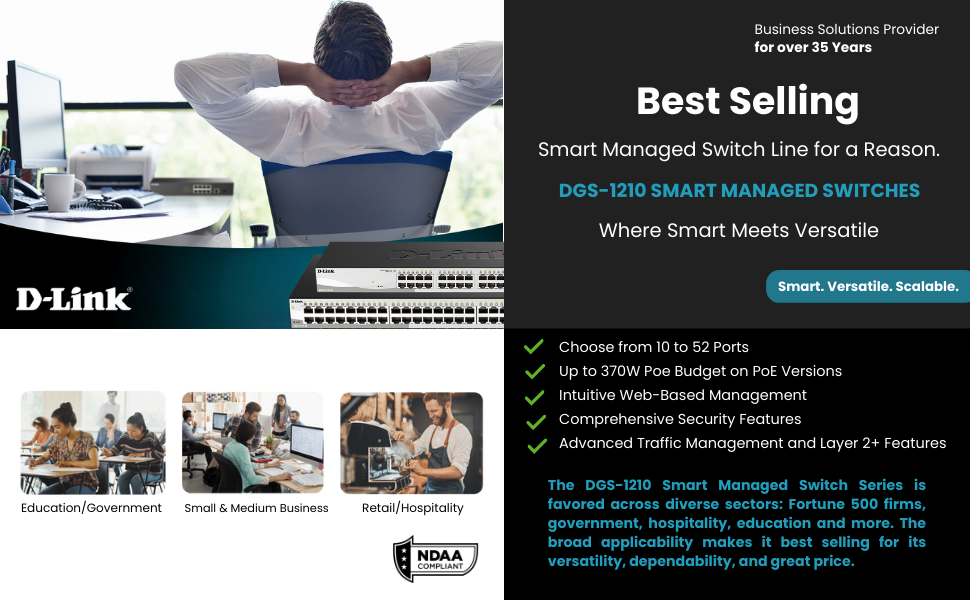 NON-PoE Gigabit Smart Managed Rackmount Switch 28 Port SFP