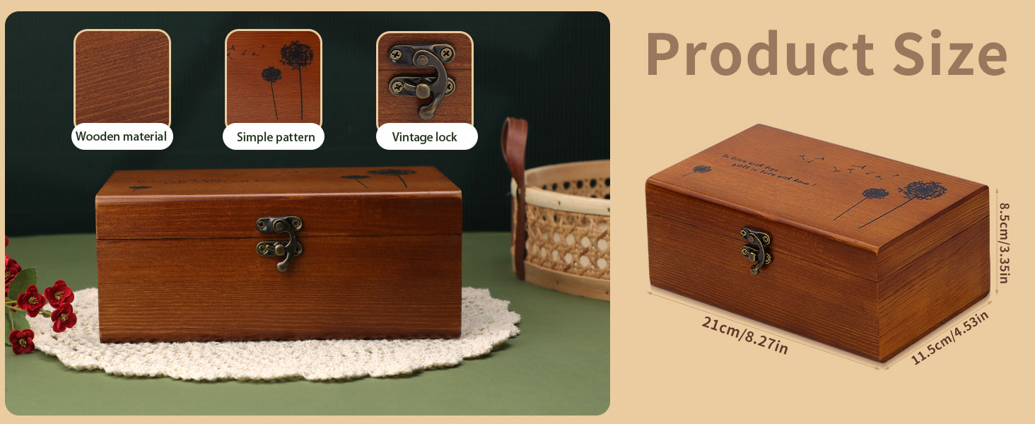 Wooden box size