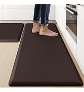 KitchenClouds 2PCS Kitchen Rugs Cushioned Anti-Fatigue Non-Slip Waterproof Kitchen Mat Comfort Fo...