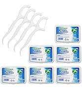 Dental Floss Picks High Toughness Professional Toothpicks Sticks 6-Pack(300pcs) with Portable Cas...