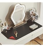 DAWNTREES Makeup Mat for Vanity,23.6"x11.8",Dual-Sided Leather Vanity Mat, Easy to Clean, Waterpr...