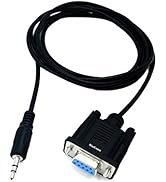 SinLoon DB9 9 Pin VGA Female Cable,DB 9 Female to TRS 3.5mm (1/8in) TRS Stereo Male Serial Data C...