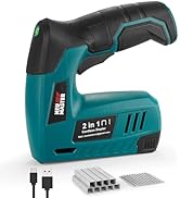 NEU MASTER Electric Staple Gun, 2 in 1 Cordless Brad Nailer with 2000 Staples &amp; Nails, 4V Electri...