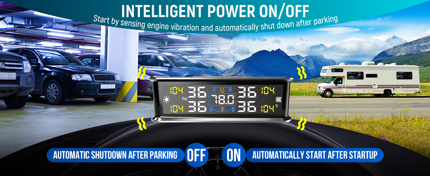 Tire Pressure Monitoring System - TPMS with Solar USB Charger, Tire Pressure Monitor System