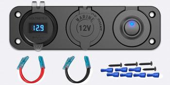 marine usb charger rocker switch panel Female Socket Plug