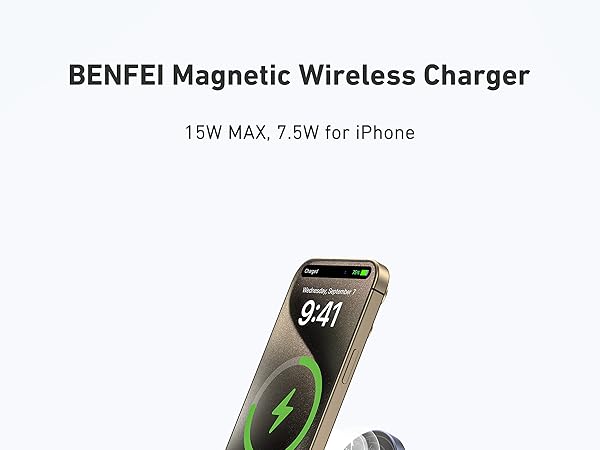BENFEI Magnetic Wireless Charger 15w Compatible with MagSafe Charger