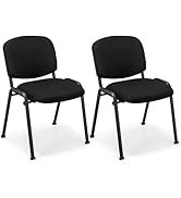 COSTWAY Waiting Room Chairs Set of 2, Stackable Conference Chairs with Upholstered Seat &amp; Back, E...