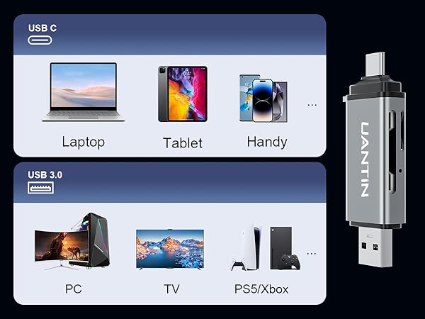 2 in 1 sd card reader